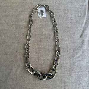 Lydell NY Rhodium (Silver Color) Graduated Chain Link Necklace – 24” – NWT & Box
